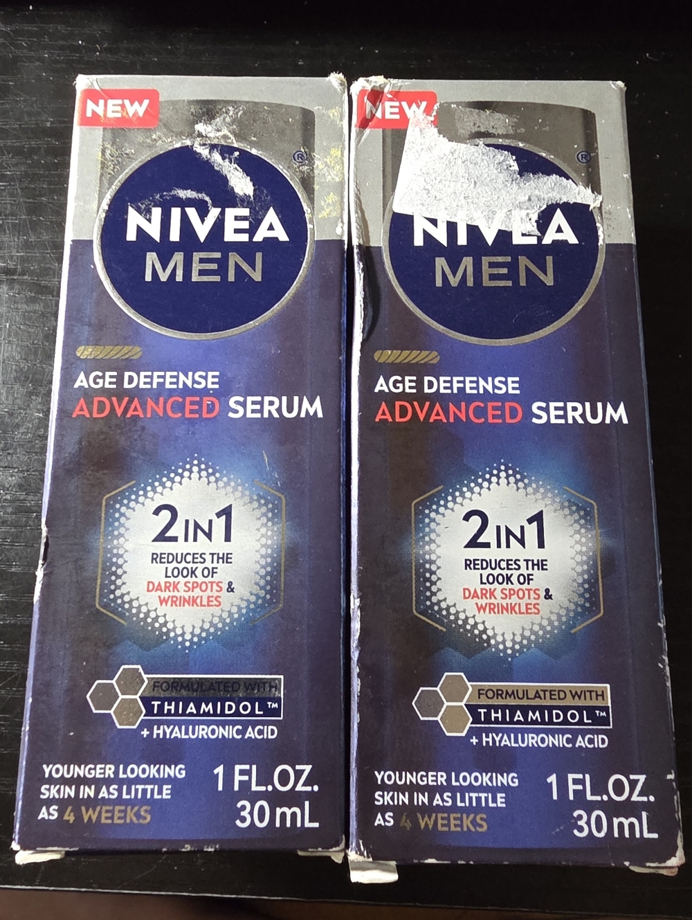 (2) Nivea MEN Age Defense Advanced Serum 2 in 1 Dark Spot + Wrinkle - 1 oz